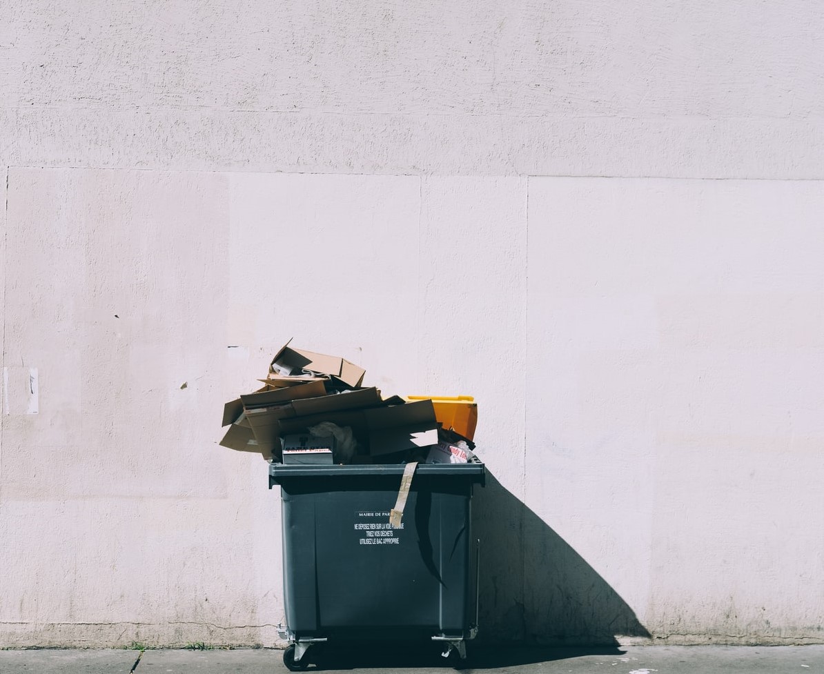 Full trash before Junk pick up trash